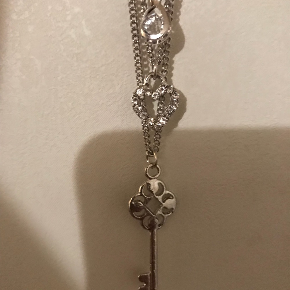 Key necklace with matching earrings